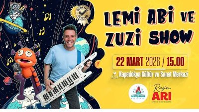 Sevilen karakterler Lemi Abi ve Zuzi, unutulmaz şovlarıyla Nevşehir’de çocuklarla