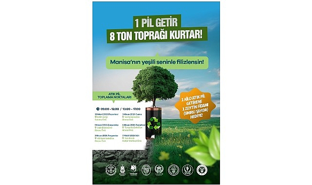 Manisa Büyükşehir Belediyesi, çevre bilincini artırmak ve atık pillerin doğaya