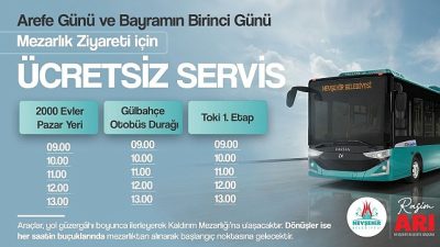 Nevşehir Belediyesi, Arefe günü ve Ramazan Bayramı'nın 1. gününde vatandaşların