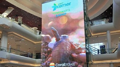 Geçtiğimiz yıl Moskova’da dev ekranlarda yayınlanan Kemer reklamları bu yıla