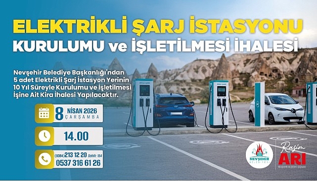 Nevşehir Belediyesi, 5 farklı mahallede bulunan 5 adet Elektrikli Şarj