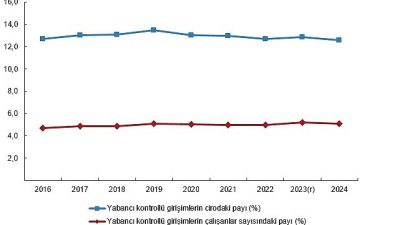 Toplam cironun %12,6'sı yabancı kontrollü girişimler tarafından elde edildi