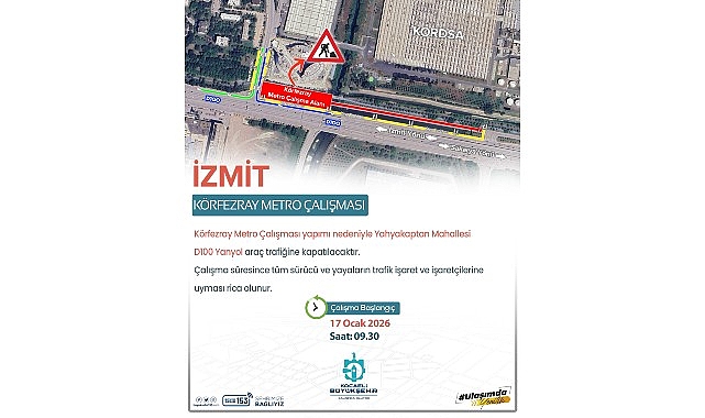 Körfezray Metro Projesi’nin Yahyakaptan Mahallesi ayağında devam eden altyapı çalışmaları