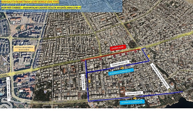 Antalya Büyükşehir Belediyesi 100. Yıl Bulvarı üzerinde altyapı kurum ve