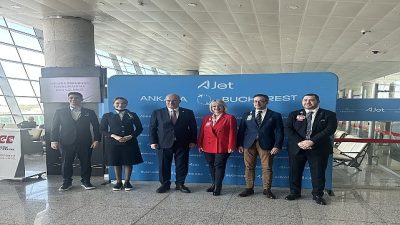 TAV Havalimanları tarafından işletilen Ankara Esenboğa Havalimanı’ndan AJet Havayolları’nın Bükreş’e