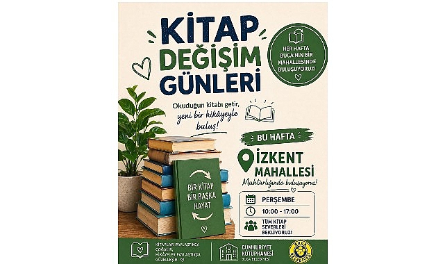 Buca Belediyesi, ilçede okuma kültürünü yaygınlaştırmak amacıyla Kitap Değişim Günleri’ni