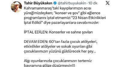 Kocaeli Büyükşehir Belediye Başkanı Tahir Büyükakın, "23 Nisan Etkinlikleri İptal