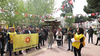 Seferihisar’da eğitim kurumlarında artan şiddet olaylarına karşı öğretmenler ve yurttaşlar