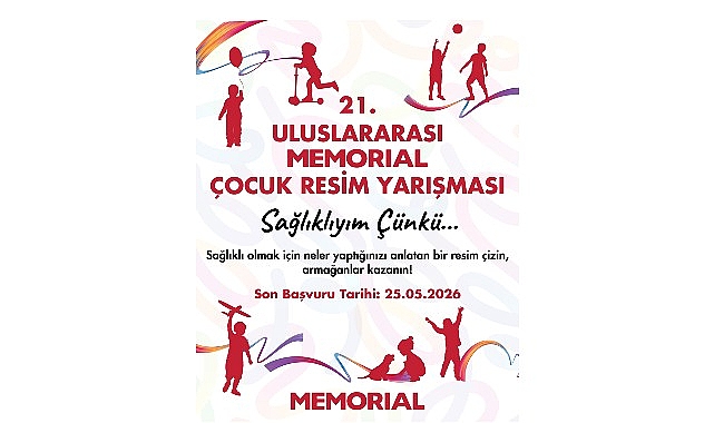 21. Memorial Uluslararası Çocuk Resim Yarışması İçin Son Başvuru 25 Mayıs Sanatın iyileştirici gücüne inanan ve bu yaklaşımı sağlık hizmetlerinin önemli