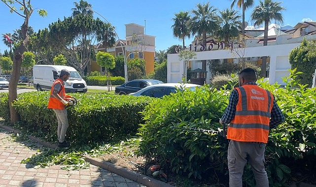 Ana arterlerde yoğun çalışma gerçekleştiriliyor Antalya Büyükşehir Belediyesi, çevre dostu peyzaj uygulamalarına aralıksız devam ediyor.
