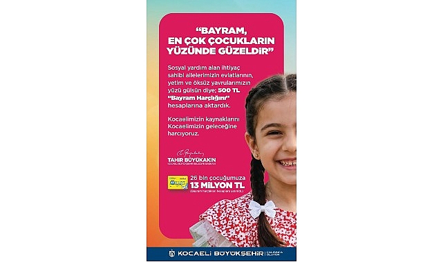 Bayramın en güzel geleneği Kocaeli Büyükşehir Belediyesi, bayramların sadece takvimdeki özel günlerden ibaret olmadığını