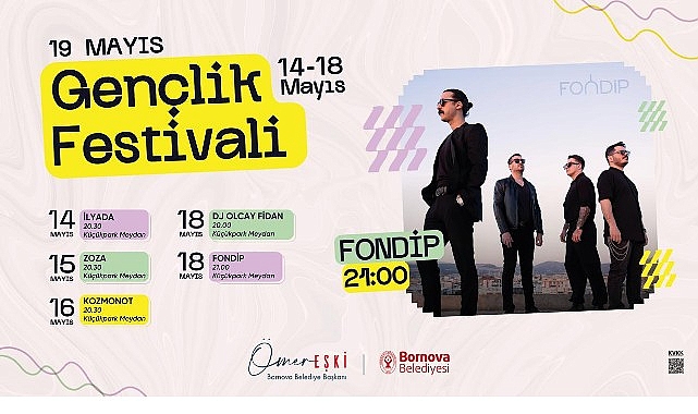 Bornova Belediyesi’nin 19 Mayıs Gençlik Festivali, 14-18 Mayıs tarihleri arasında