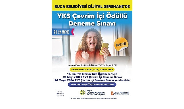 Buca Belediyesi’nden öğrencilere ücretsiz deneme sınavı desteği Buca Belediyesi’nin yaklaşık 20 bin öğrenciye ücretsiz eğitim imkânı sunduğu