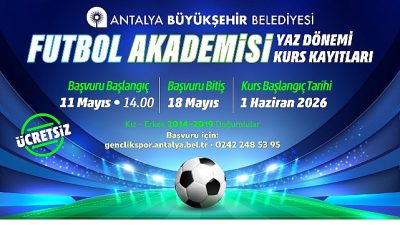 Antalya Büyükşehir Belediyesi’nin çocuklara yönelik spor faaliyetleri kapsamında düzenlediği Futbol