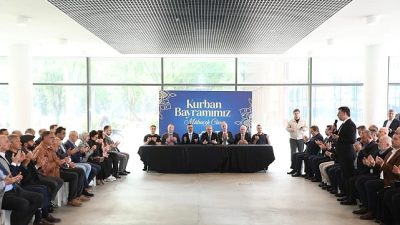İnegöl’de Kurban Bayramı öncesi protokol bayramlaşma töreni son mesai gününde