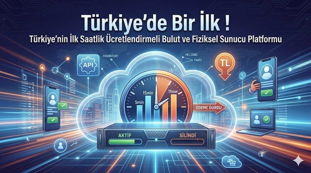 Türkiye’de Bir İlk : Saatlik Sunucu Devri Başlıyor Türkiye’deki yazılımcılar, ajanslar ve dijital girişimler için sunucu maliyetleri her
