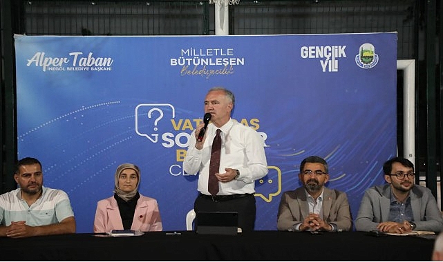İnegöl Belediye Başkanı Alper Taban, mahalle buluşmaları kapsamında Ertuğrulgazi Mahallesi