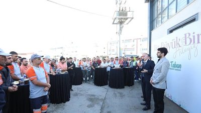 İnegöl Belediye Başkanı Alper Taban, temizlik işleri şantiyesinde Temizlik İşleri