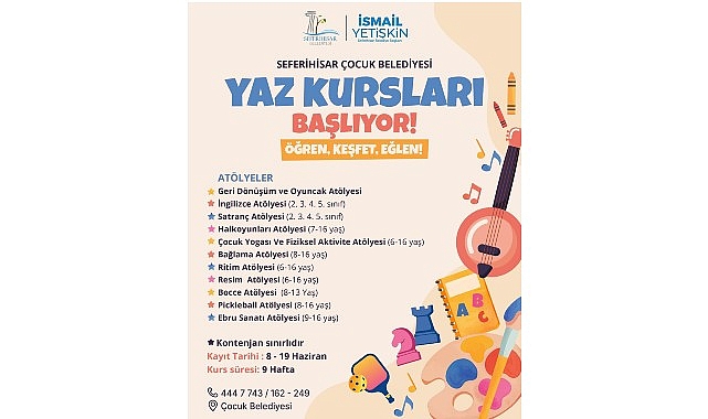 Seferihisar Belediyesi, yaz tatilini çocuklar için hem eğitici hem de