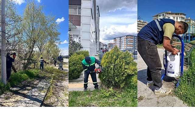 Kahramankazan Belediyesi Park ve Bahçeler Müdürlüğü ekipleri, ilçe genelinde yürüttüğü