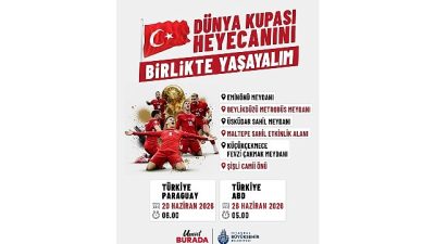 İBB, A Millî Futbol Takımımızın Dünya Kupası’ndaki mücadelesini kent meydanlarına