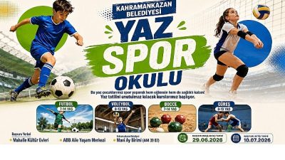 Kahramankazan Belediyesi tarafından çocukların yaz tatilini verimli, sağlıklı ve eğlenceli