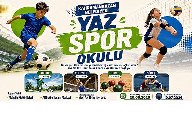 Kahramankazan Belediyesi tarafından çocukların yaz tatilini verimli, sağlıklı ve eğlenceli