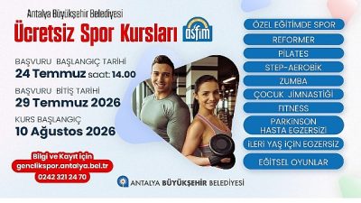 Antalya Büyükşehir Belediyesi'nin vatandaşlara ücretsiz spor yapma imkânı sunduğu Antalya