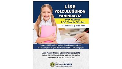 Buca Belediyesi, 13-24 Temmuz tarihleri arasında LGS Tercih Günleri düzenleyerek