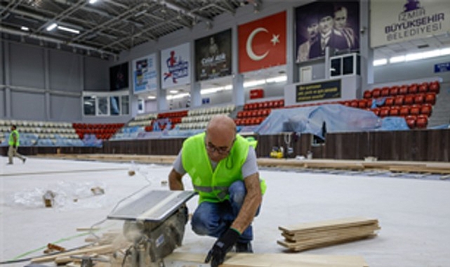 Celal Atik Spor Salonu FIBA standartlarına kavuşuyor İzmir Büyükşehir Belediyesi, Celal Atik Spor Salonu'nda kapsamlı yenileme çalışması