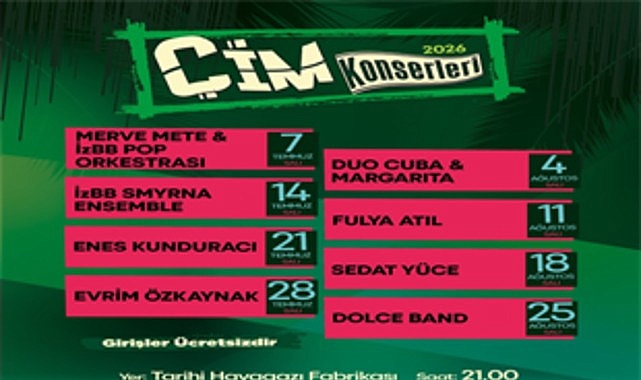 Çim Konserleri yaza renk katacak İzmir Büyükşehir Belediyesi Çim Konserleri, bu yıl da müziğin adresi