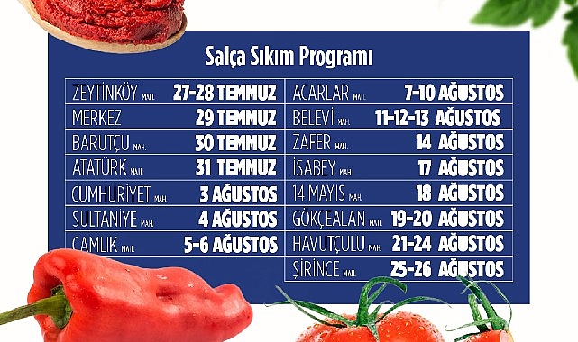 Efes Selçuk Belediyesi, yaz mevsiminin vazgeçilmezi olan salça yapımını bu
