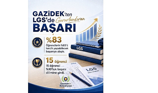 GAZİDEK öğrencilerinden LGS’de yüzde 83 başarı Gaziemir Belediyesi Destek Eğitim Kursu'nda (GAZİDEK) eğitim alan öğrenciler, Liselere