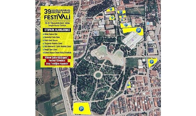 İnegöl Belediyesi’nden Festival Süresince Otopark Düzenlemesi İnegöl Belediyesi’nin bu yıl 39’uncusunu düzenlediği Uluslararası İnegöl Kültür Sanat
