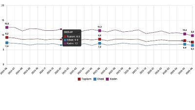 Mevsim etkisinden arındırılmış işsizlik oranı %7,6 seviyesinde gerçekleşti