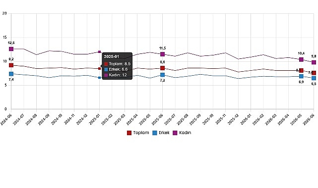 Mevsim etkisinden arındırılmış işsizlik oranı %7,6 seviyesinde gerçekleşti