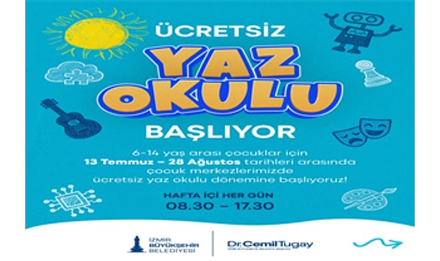 İzmirli çocuklar için renkli yaz tatili İzmir Büyükşehir Belediyesi, yaz tatilinde çocukları bilimden sanata, spordan kültür