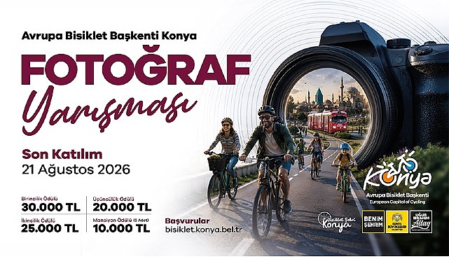 Konya Büyükşehir’den “Avrupa Bisiklet Başkenti Konya” Temalı Fotoğraf Yarışması Konya Büyükşehir Belediyesi, 2026 Avrupa Bisiklet Başkenti Konya’da ödüllü fotoğraf