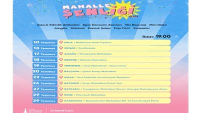İzmir Büyükşehir Belediyesi'nin yaz akşamlarını renklendirecek "Mahalle Şenliği " etkinlikleri