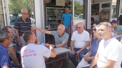 Seferihisar Belediye Başkan Vekili Fuat Gümüş, sanayi bölgesinde esnaf ziyaretlerine