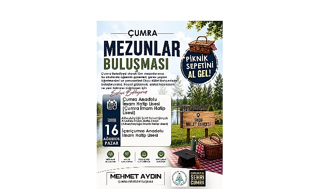 Türkiye’de ve Çumra’da Bir İlk: Çumra Mezunlar Buluşması Başlıyor Çumra Belediyesi, ilçede mezunları ve eğitimcileri yıllar sonra aynı çatı