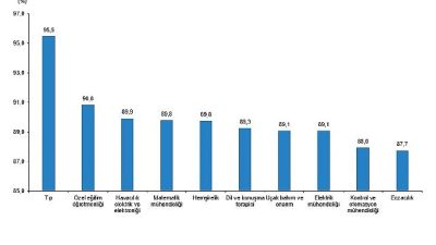 Lisans mezunlarında kayıtlı istihdam oranı 2025 yılında %73,9 olarak gerçekleşti