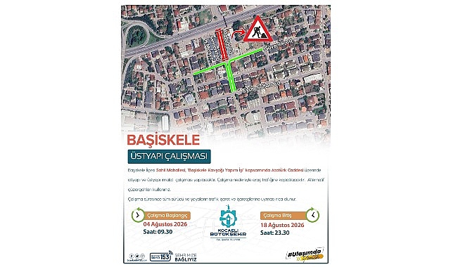 Kocaeli Büyükşehir Belediyesi tarafından yürütülen “Başiskele Kavşağı Yapım İşi” hız