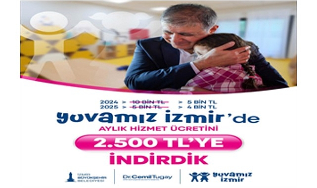 Başkan Tugay’dan müjde: Yuvamız İzmir’de aylık ücret 2 bin 500 TL’ye indirildi İzmir Büyükşehir Belediye Başkanı Dr. Cemil Tugay, Yuvamız İzmir Sosyal