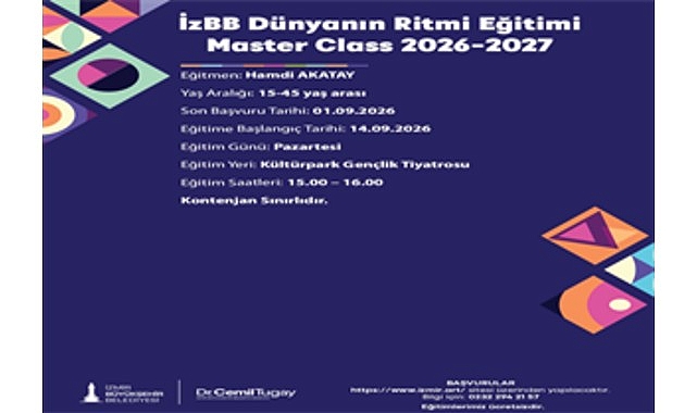 Büyükşehir’in sanat eğitimleri başlıyor İzmir Büyükşehir Belediyesi, müzik ve sahne çalışmalarına ilgi duyan İzmirliler