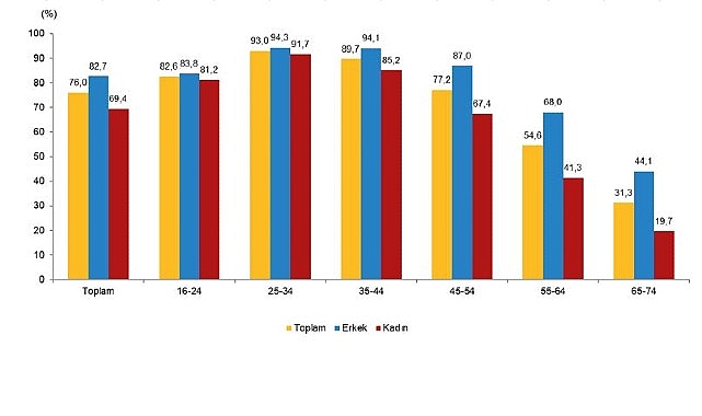 İnternet kullanan bireylerin oranı %92,3 oldu