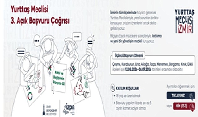 Yurttaş Meclisi’nde üçüncü dönem başlıyor İzmir Büyükşehir Belediyesi’nin yurttaşların yerel yönetim süreçlerine doğrudan katılımını güçlendirmek