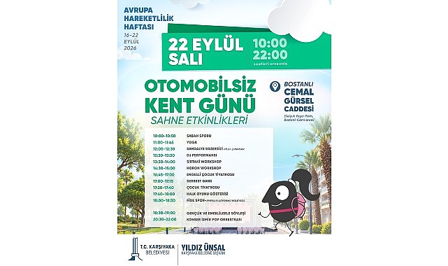 Bostanlı’da otomobilsiz gün! Avrupa Hareketlilik Haftası’nın finali olan 22 Eylül Otomobilsiz Kent Günü
