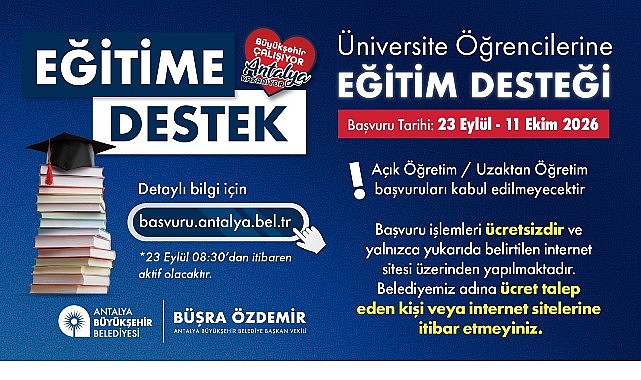 Büyükşehir Belediyesi eğitime verdiği desteği sürdürüyor Antalya Büyükşehir Belediyesi, geçtiğimiz yıllarda üniversite öğrencilerine yönelik başlattığı eğitim