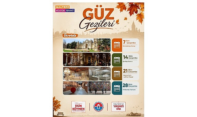 Maltepe Belediyesi’nin ekim ayı Güz Gezileri başlıyor Maltepe Belediyesi’nin Güz Gezileri’nin ekim ayı programı belli oldu. 7-